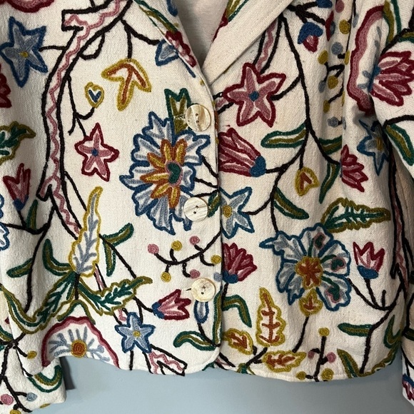 STARFIRE X VINTAGE Floral Embroidered Bohemian Felted Blazer - Picture 6 of 14